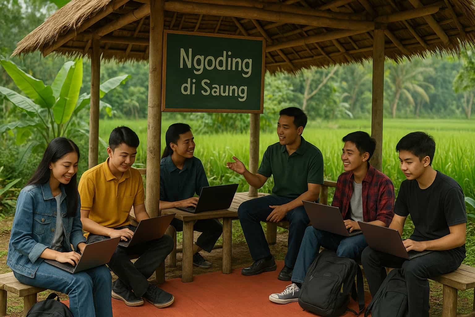 Ngoding di Saung